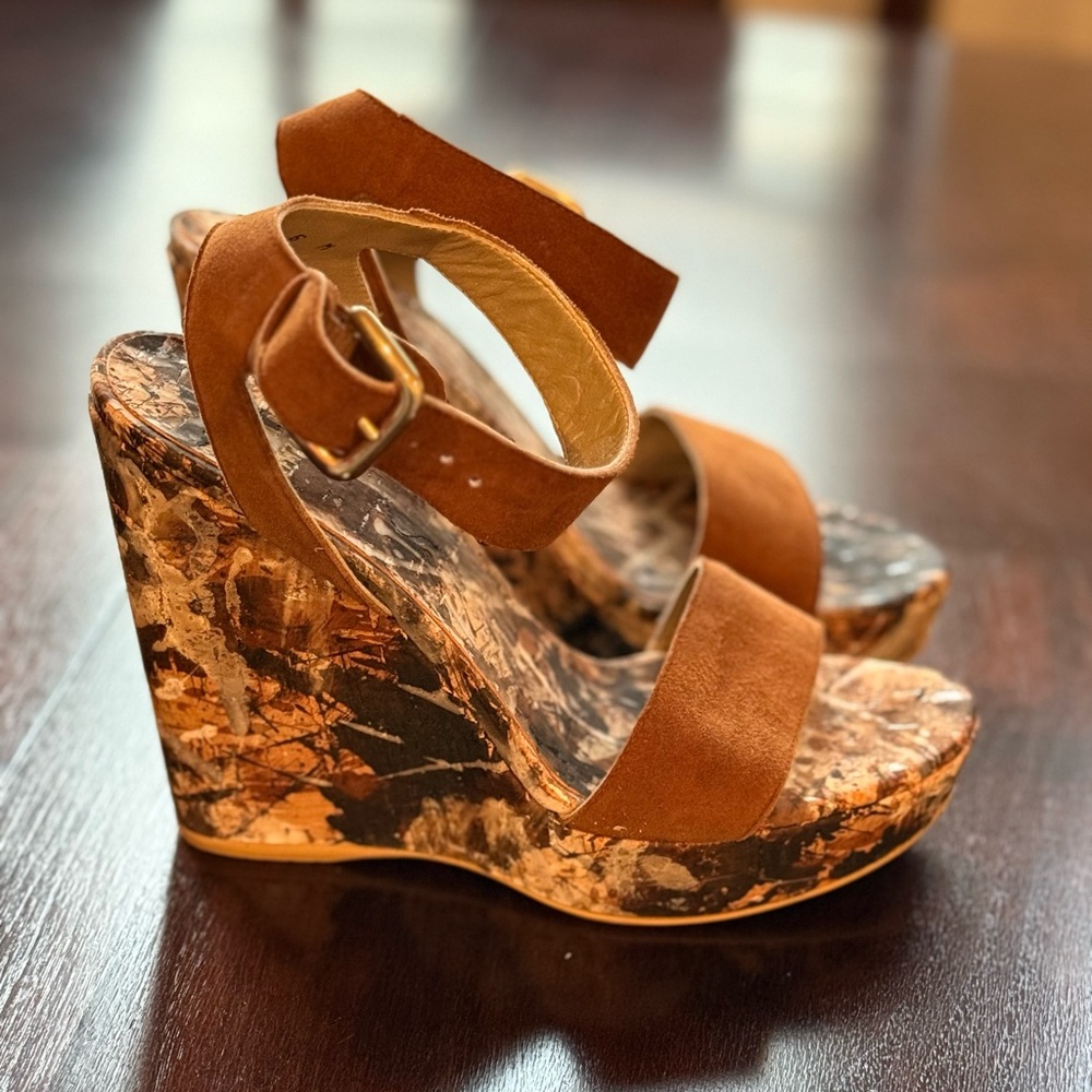 Stuart Weitzman suede wedge heels in brand new condition